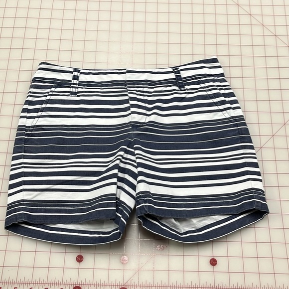 CASLON Navy/White Cotton 4 Pocket Nautical Stripe Beachy Picnic Preppy Shorts 0 - Picture 6 of 14